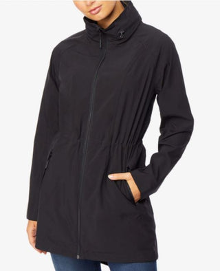 32 Degrees Anoraque Feminino com Capuz e Cintura Cintura Cinturada, Preto, Tamanho Extra Pequeno