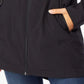 32 Degrees Anoraque Feminino com Capuz e Cintura Cintura Cinturada, Preto, Tamanho Extra Pequeno