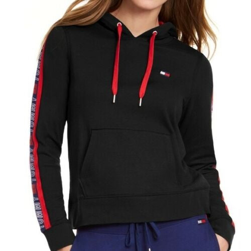 Tommy Hilfiger Sport Logo Hoodie Feminino Preto Tamanho P