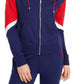 Tommy Hilfiger Sport Moletom com capuz feminino com zíper e blocos de cores, azul, tamanho extra grande