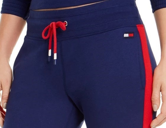 Calça listrada azul feminina Tommy Hilfiger tamanho X-G