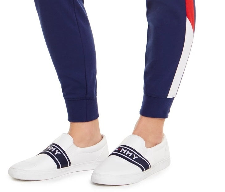 Calça listrada azul feminina Tommy Hilfiger tamanho X-G
