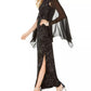 Vestido de chiffon flocado com detalhes em prata da Connected Women, tamanho 16