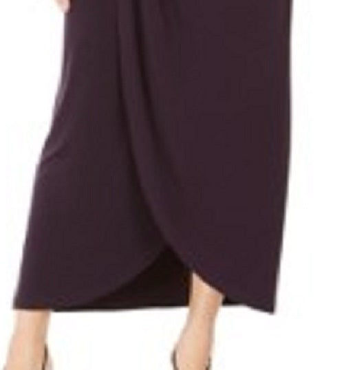 Vestido envelope falso Soutache feminino Connected roxo escuro tamanho 10 pequeno