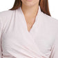 Blusa feminina DKNY com decote transpassado texturizado, rosa, tamanho extragrande