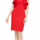 Vestido tubinho com babados Vince Camuto feminino vermelho tamanho 8