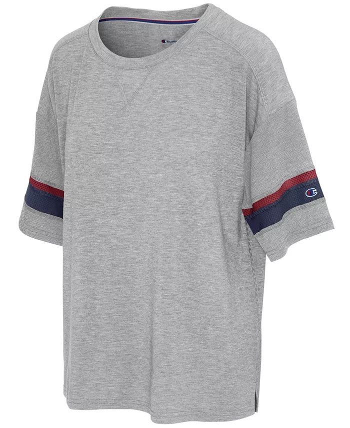 Camiseta de futebol Champion Women's Gym Issue cinza escuro tamanho grande