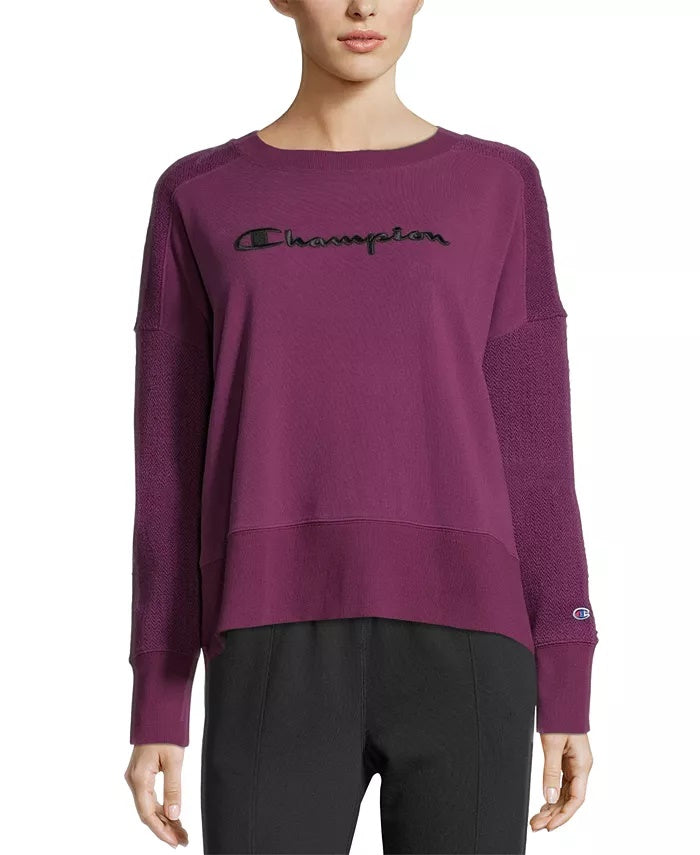 Moletom Champion Heritage Cotton Mix Texture Feminino Roxo Tamanho Extra Pequeno