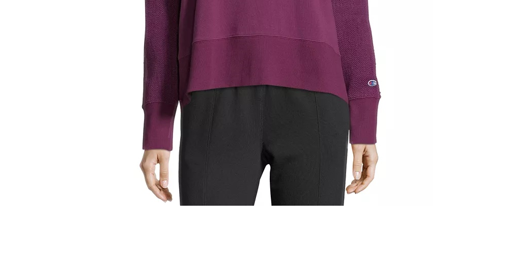 Moletom Champion Heritage Cotton Mix Texture Feminino Roxo Tamanho Extra Pequeno