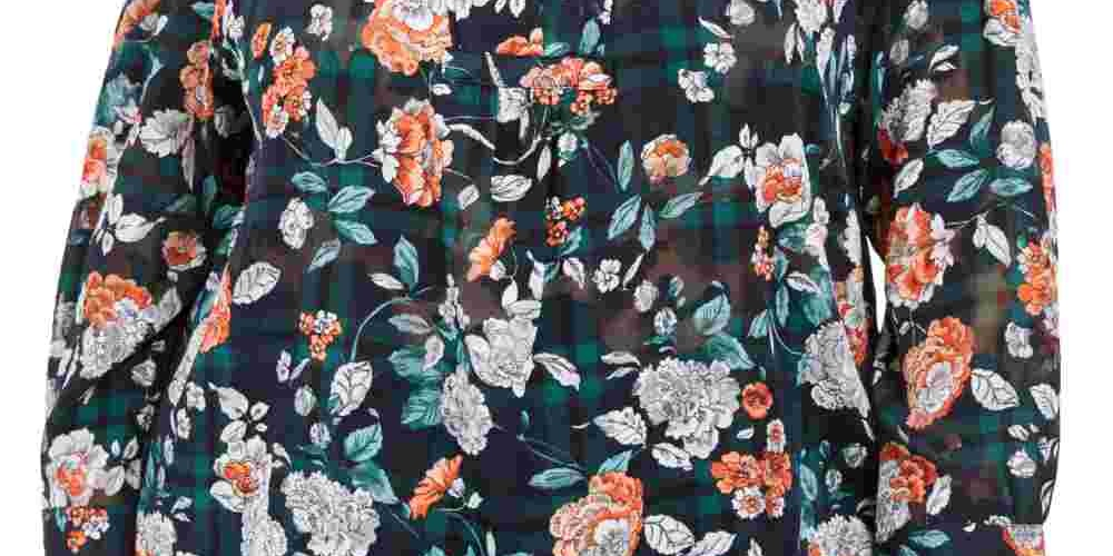 Blusa Tommy Hilfiger Feminina Estampada Gola Dividida Azul Marinho Tamanho 3X