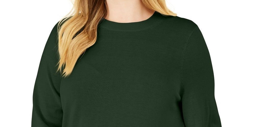 Suéter feminino Michael Kors com detalhe de ilhós verde, tamanho 3X