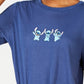Camiseta Stitch Disney Juniors Azul Marinho Tamanho Médio
