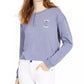 Camiseta Stitch Henley da Disney Junior, tamanho P, azul marinho