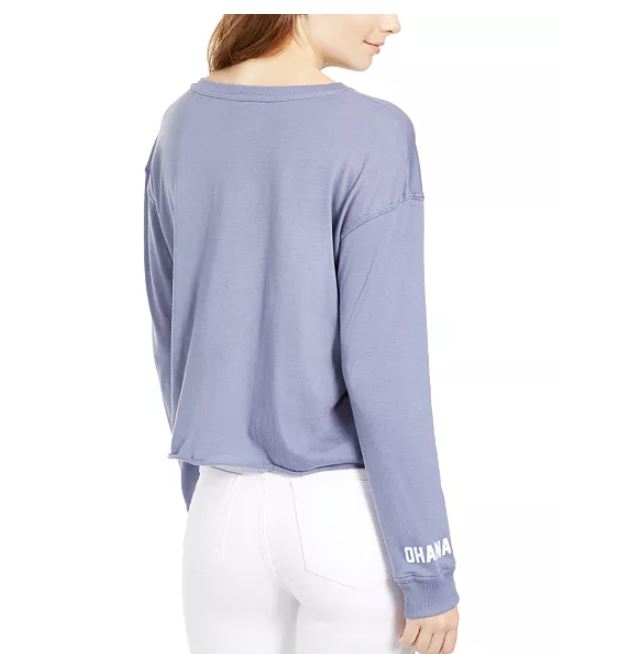 Camiseta Stitch Henley da Disney Junior, tamanho P, azul marinho