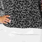 Tommy Hilfiger Blusa Feminina Preta Floral Manga Sino Gola V Cinza Escuro Tamanho 2X