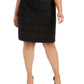 Calvin Klein Saia Lápis Tweed Plus Size Feminina Preta Tamanho 18W