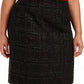 Calvin Klein Saia Lápis Tweed Plus Size Feminina Preta Tamanho 18W