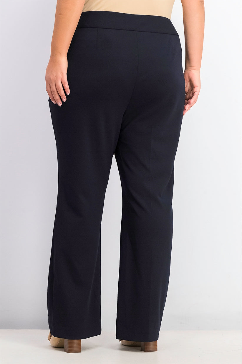 Calça social plus size com detalhe de botão Calvin Klein feminina, azul, tamanho 16W