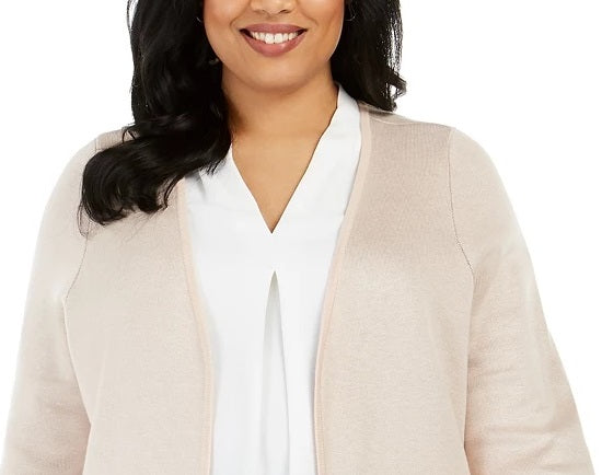 Calvin Klein Cardigan Duster Feminino Plus Size Rosa Tamanho 1X