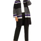 Calvin Klein Cardigan Feminino Plus Size Listrado Aberto na Frente Cinza Tamanho 2X