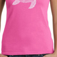 Camiseta feminina La Pop Art com arte de palavras, rosa tartaruga, tamanho extragrande