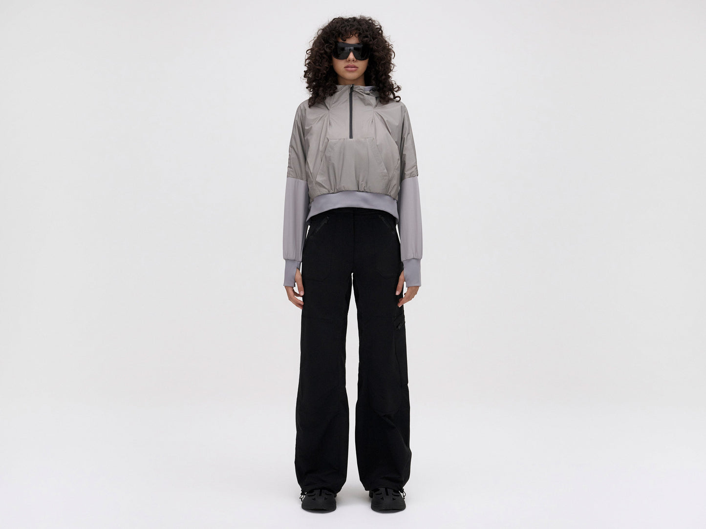 MIDLAYER CROPPED HOODIE - SLATE