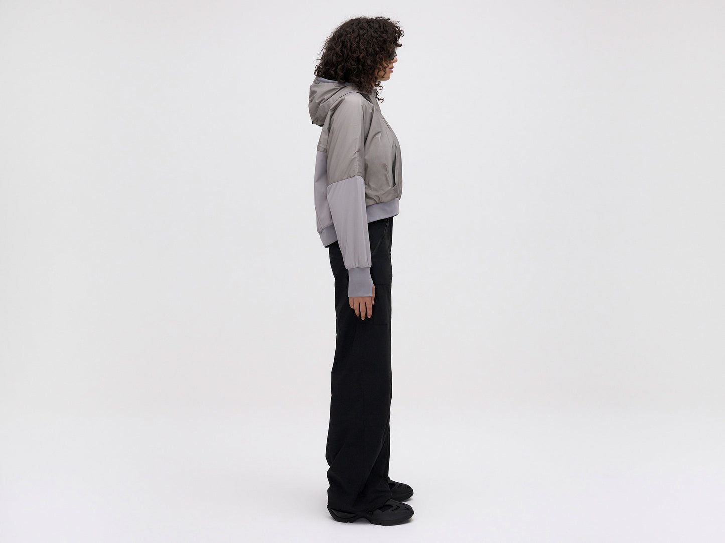 MIDLAYER CROPPED HOODIE - SLATE
