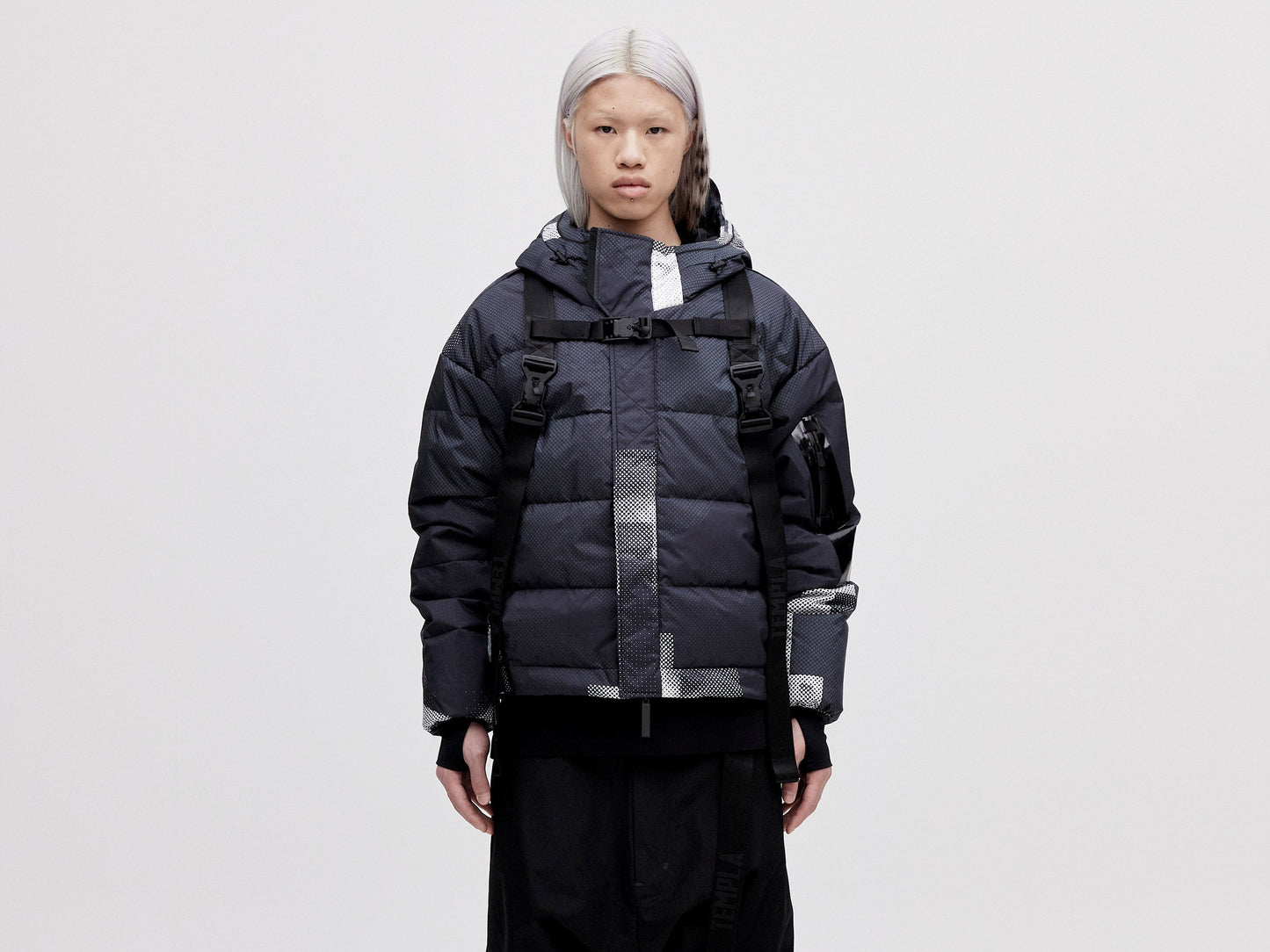 Utility Down Jacket with Backpack - Dark Pixel