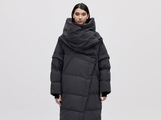 Wrap Down Coat - Reflective Black