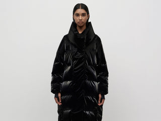 Gloss Down Coat - Black