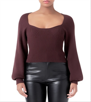 Blusa de malha com manga balão Endless Rose