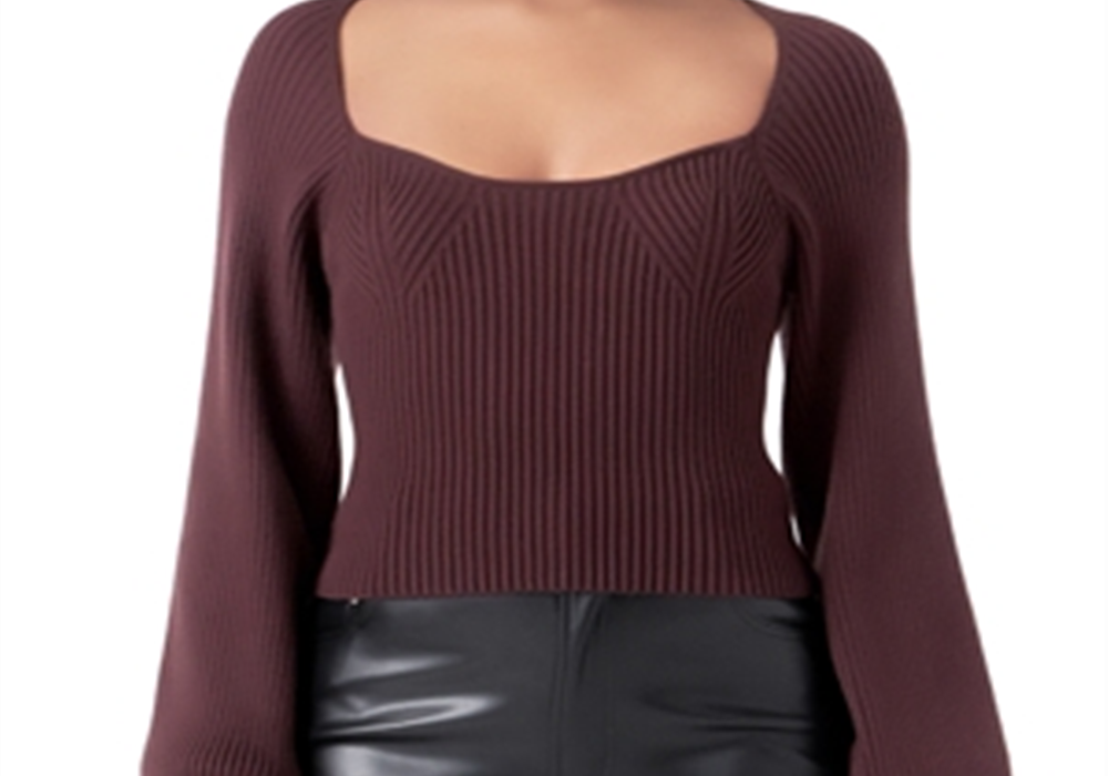 Blusa de malha com manga balão Endless Rose