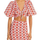 Cropped Rhode Lana com manga bufante laranja