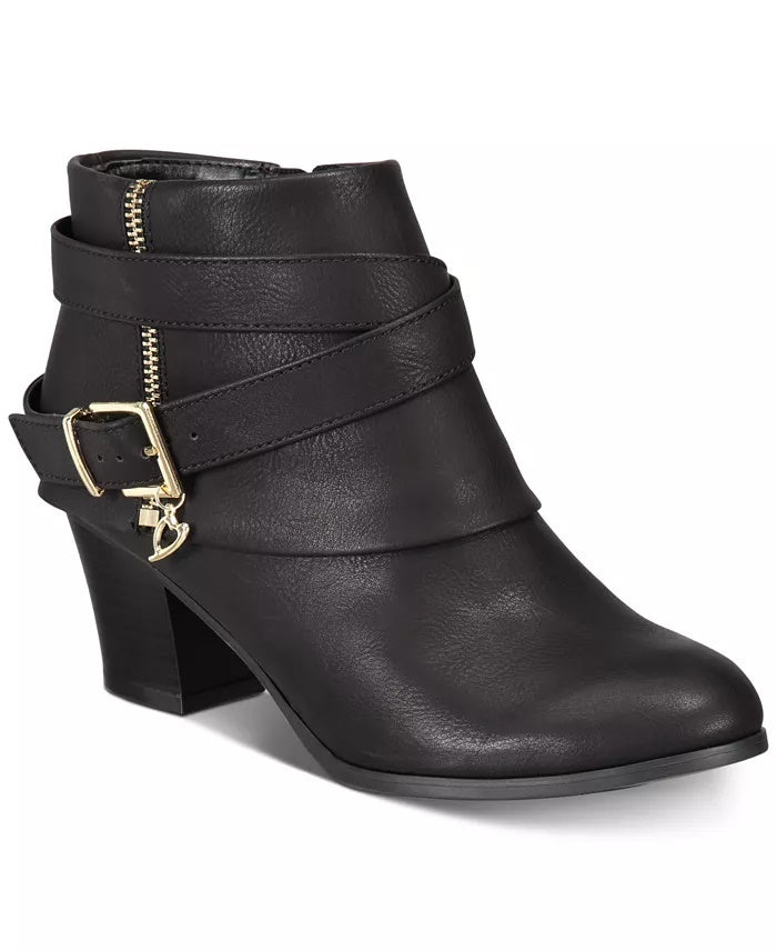 Botas femininas Thalia Sodi Tully Strap pretas tamanho 7 M