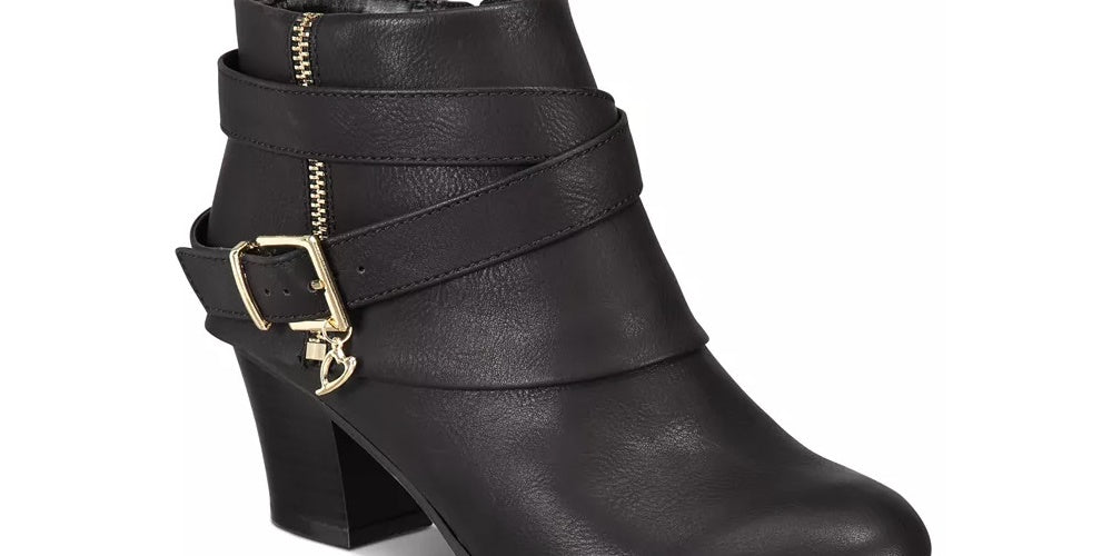 Botas femininas Thalia Sodi Tully Strap pretas tamanho 7 M