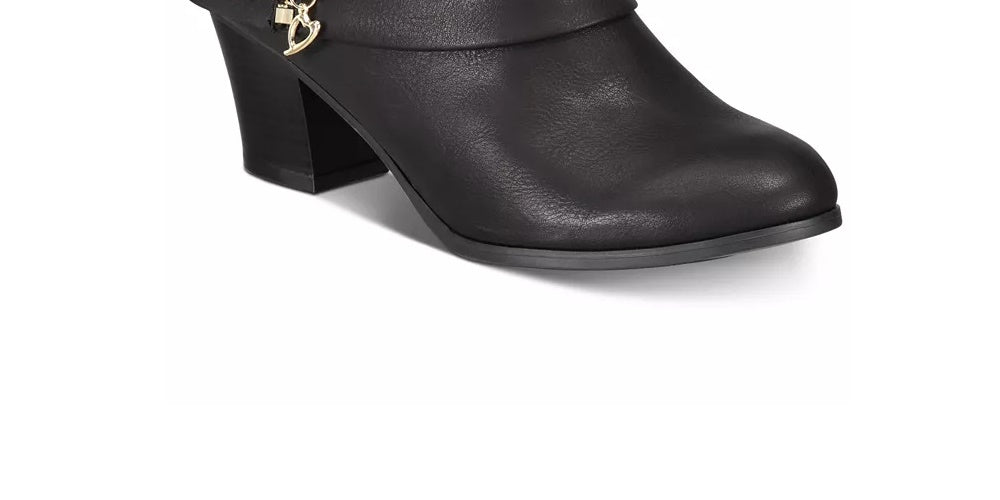 Botas femininas Thalia Sodi Tully Strap pretas tamanho 7 M