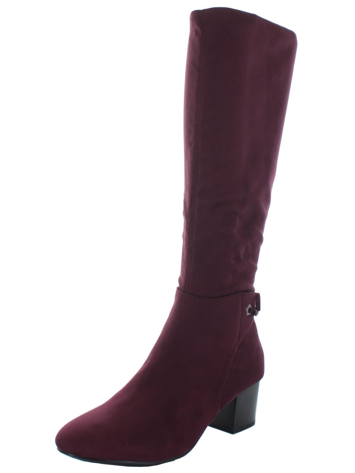 Bota feminina Charter Club Jaccque Bow Back Grommet salto bloco roxo tamanho 5,5 M