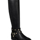 Botas de montaria altas femininas Thalia Sodi Vallie em couro sintético, pretas, tamanho 9 M