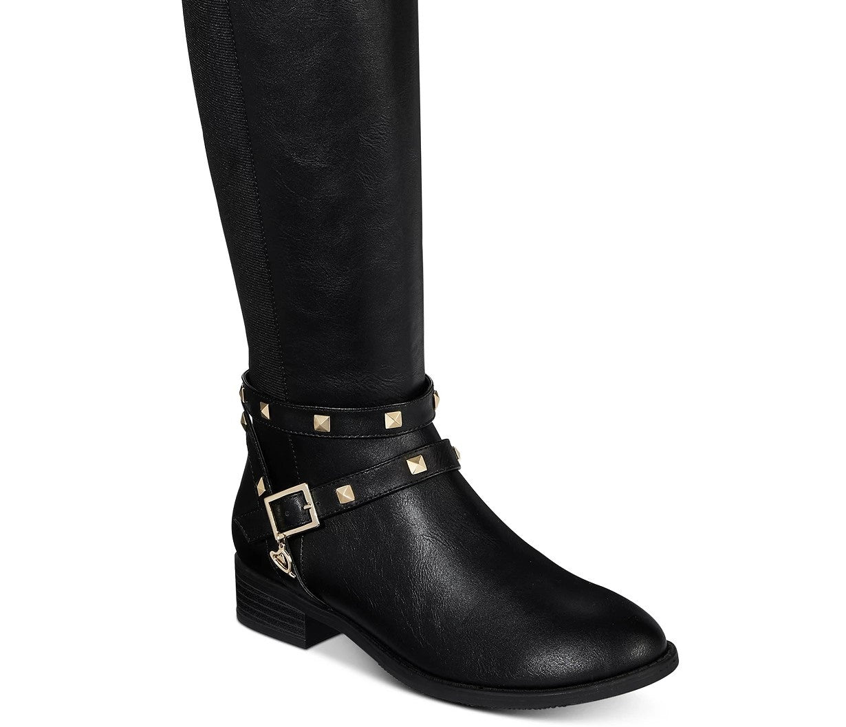 Botas de montaria altas femininas Thalia Sodi Vallie em couro sintético, pretas, tamanho 9 M