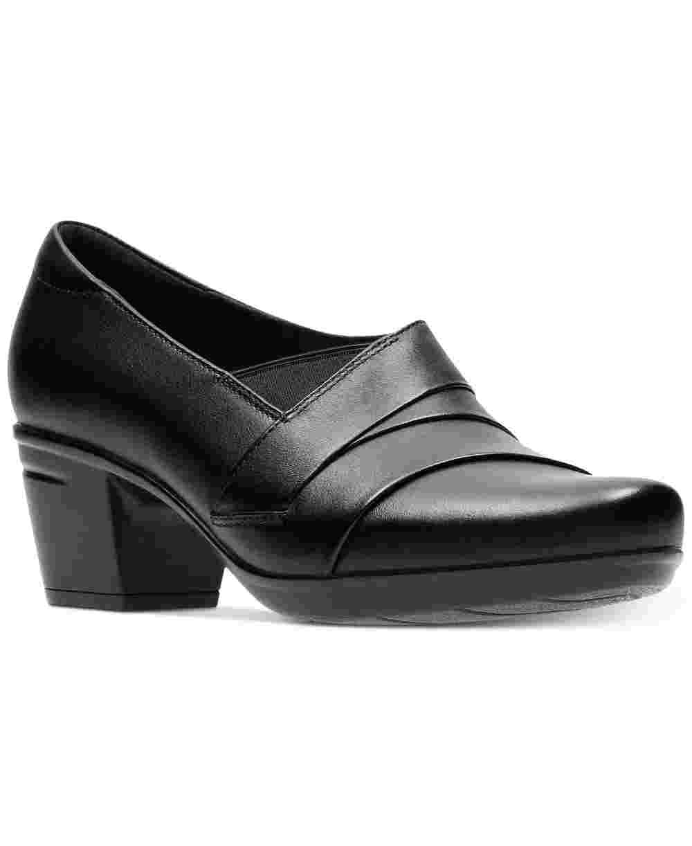 Clarks Coleção Feminina Emslie Warbler Couro Shooties Preto Tamanho 8,5 M
