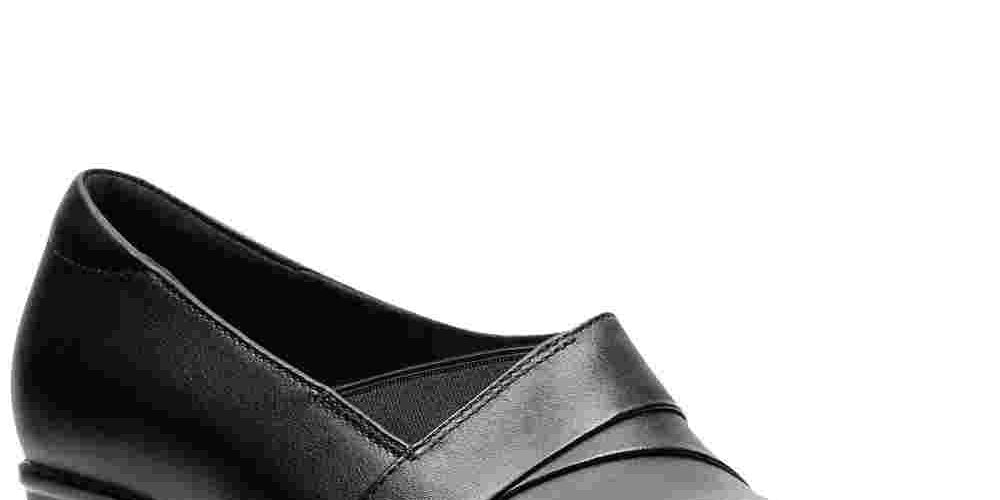 Clarks Coleção Feminina Emslie Warbler Couro Shooties Preto Tamanho 8,5 M