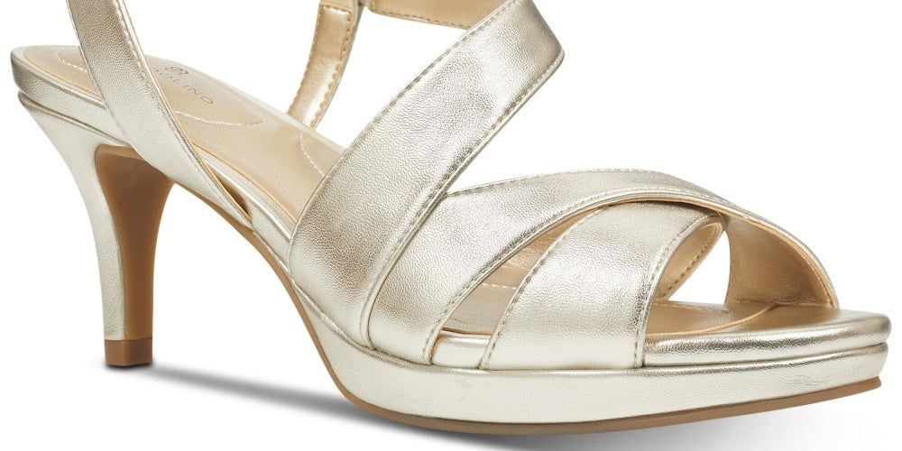 Sandália feminina Bandolino Kenosha Slingback dourada tamanho 10 M
