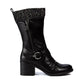 Botas femininas Baretraps Wylla de cano médio, pretas, tamanho 8,5 m