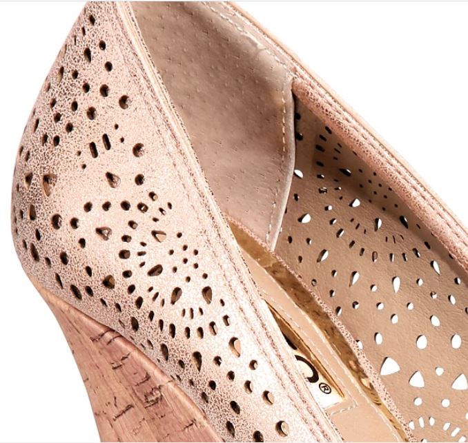 Rialto Cameka Dress Toe Cap Wedges Laranja Tamanho 10 M