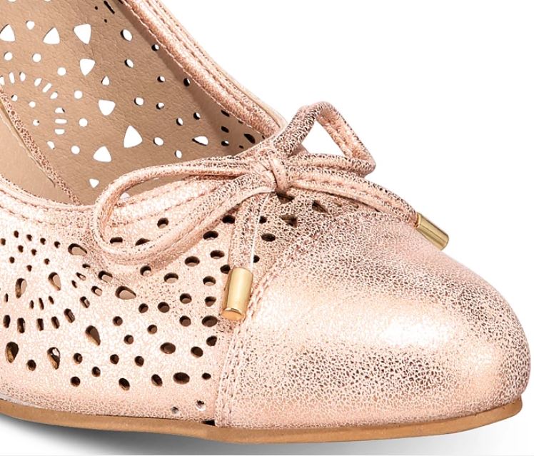 Rialto Cameka Dress Toe Cap Wedges Laranja Tamanho 10 M