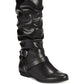 Botas de montaria Fairfield de cano alto e cano alto, femininas, da White Mountain, pretas, tamanho 8 M
