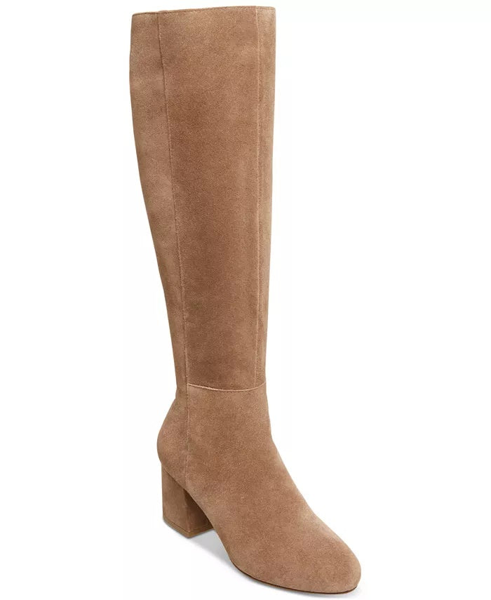 Botas Steve Madden Hero 50/50 com salto bloco, bege, tamanho 9 M