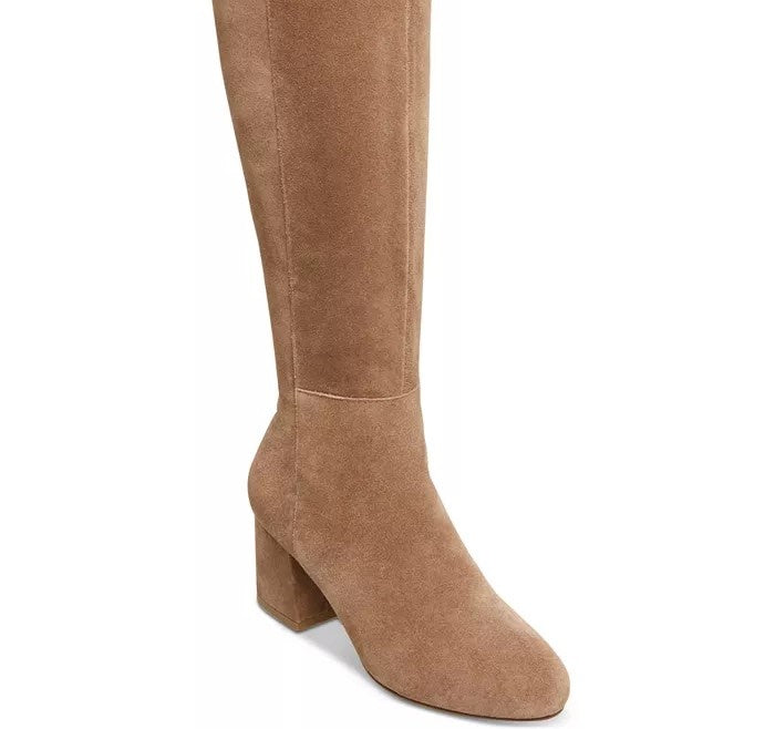 Botas Steve Madden Hero 50/50 com salto bloco, bege, tamanho 9 M