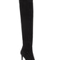 Botas femininas Jessica Simpson Livelle bico fino acima do joelho, pretas, tamanho 5,5 M