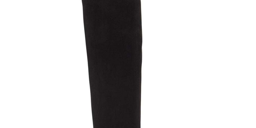 Botas femininas Jessica Simpson Livelle bico fino acima do joelho, pretas, tamanho 5,5 M